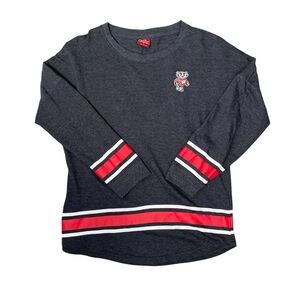 Wisconsin Badgers Colosseum Long Sleeve Graphic Shirt Size L NCAA College Fan